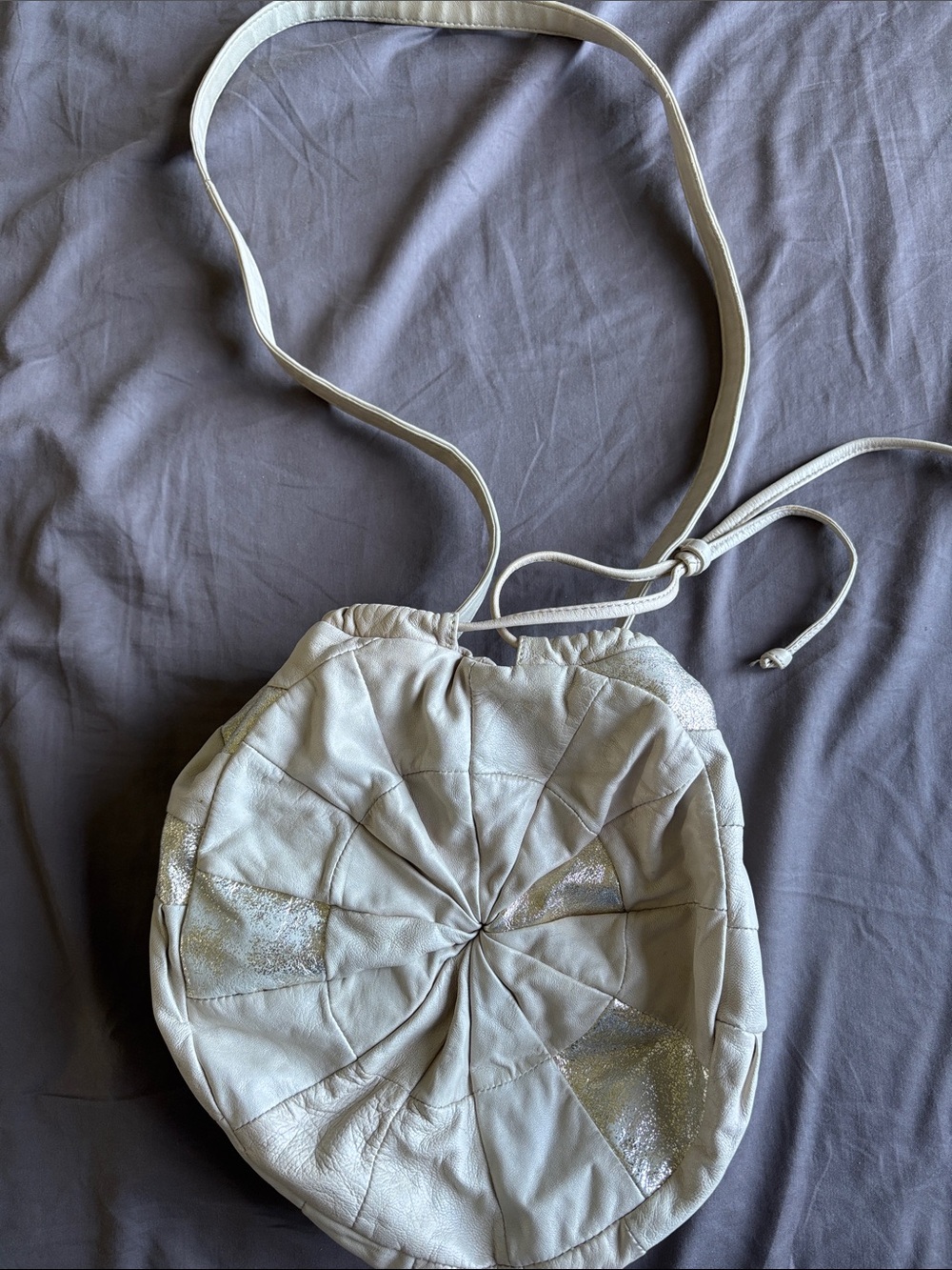 Women’s Soft Leather Drawstring Crossbody Bag